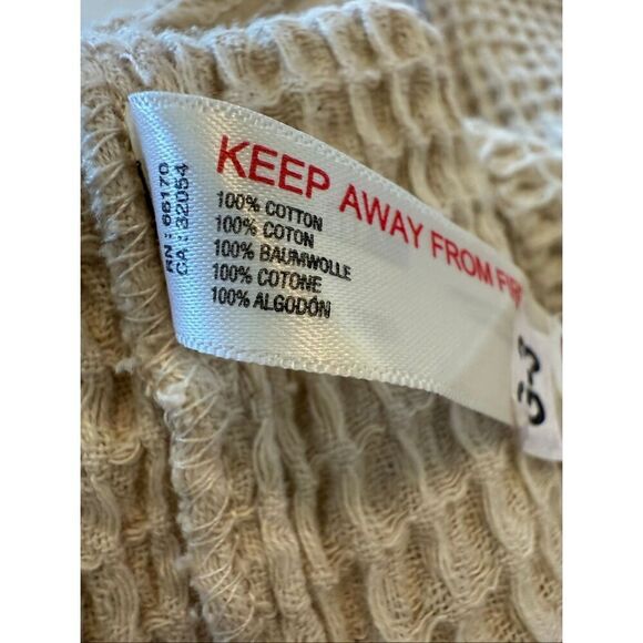 NEW Free People Go-To Ecru Waffle Knit Mini Drs SzM Boho, Cottagecore, Milkmaid - Picture 16 of 16